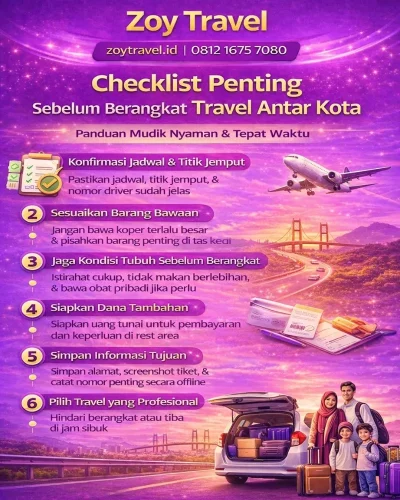Checklist Penting Sebelum Berangkat Travel Antar Kota