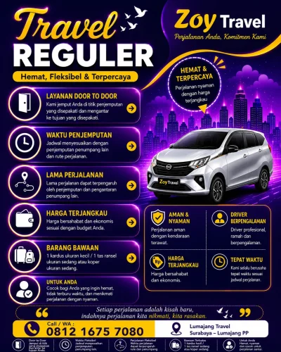 Travel Reguler Lumajang Surabaya – Hemat, Fleksibel Door to Door