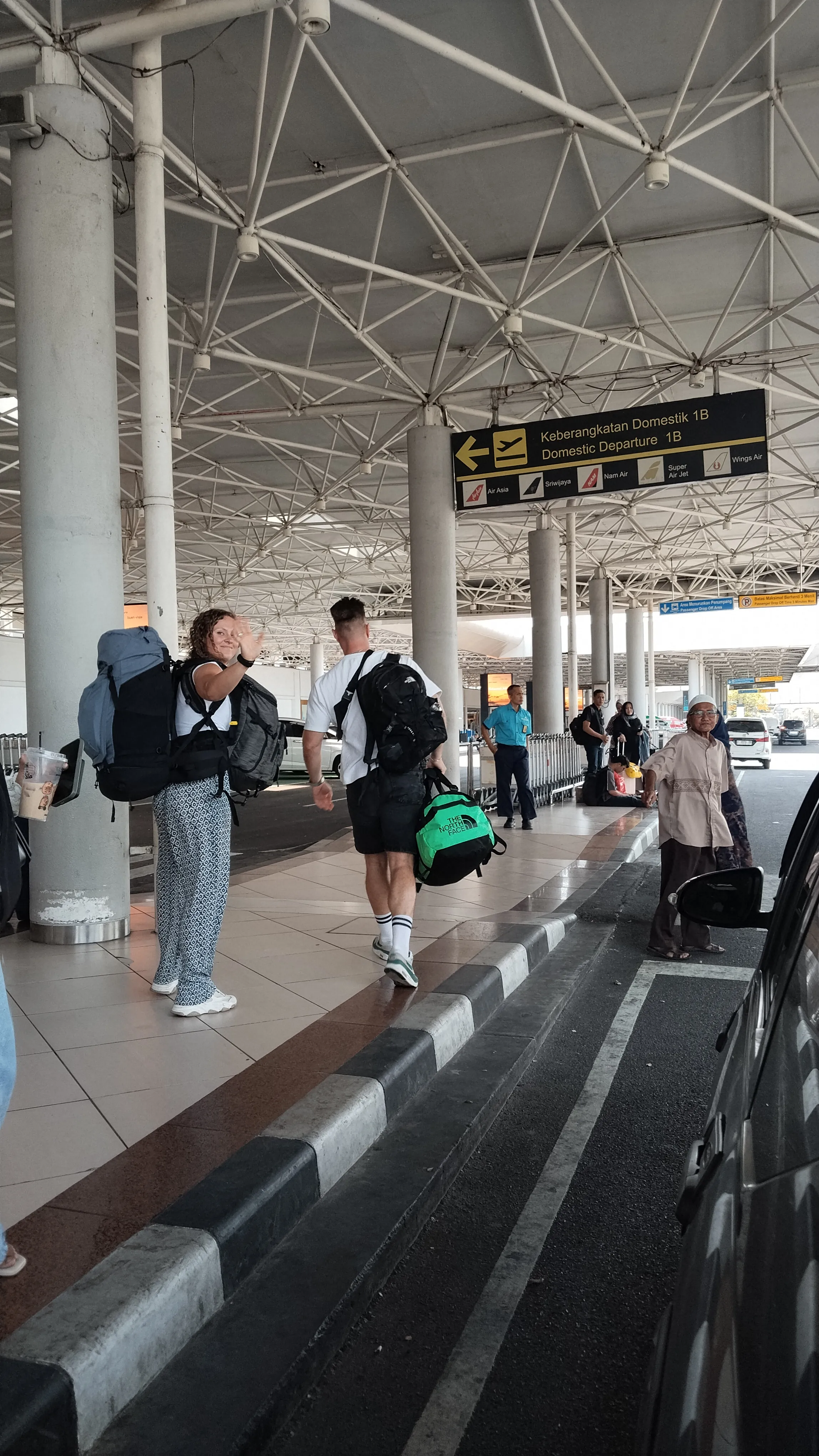 Dutch travelers arriving at Juanda International Airport after a private transfer from Pronojiwo
