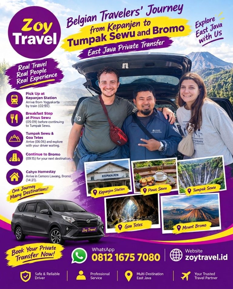 Belgian Travelers’ Journey from Kepanjen to Tumpak Sewu and Bromo | East Java Private Transfer