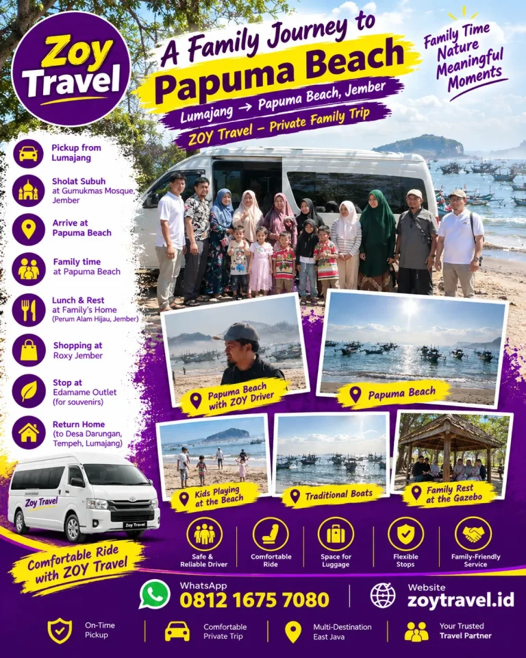 Lumajang to Papuma Beach: A Private Family Trip in East Java