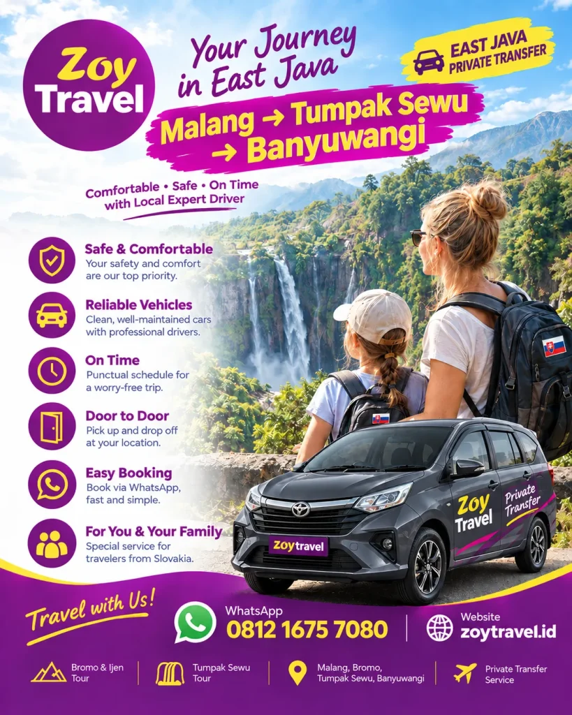 malang, tumpak sewu, banyuwangi, east java private transfer