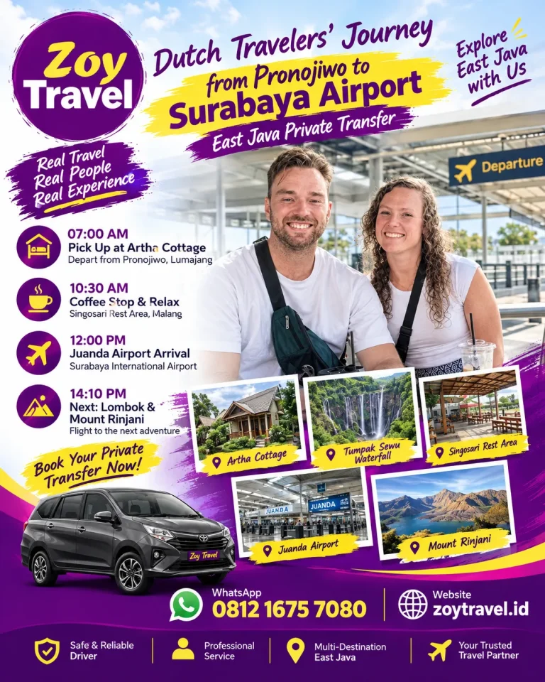 Pronojiwo to Surabaya Airport: Tumpak Sewu Waterfall Private Transfer for Dutch Travelers