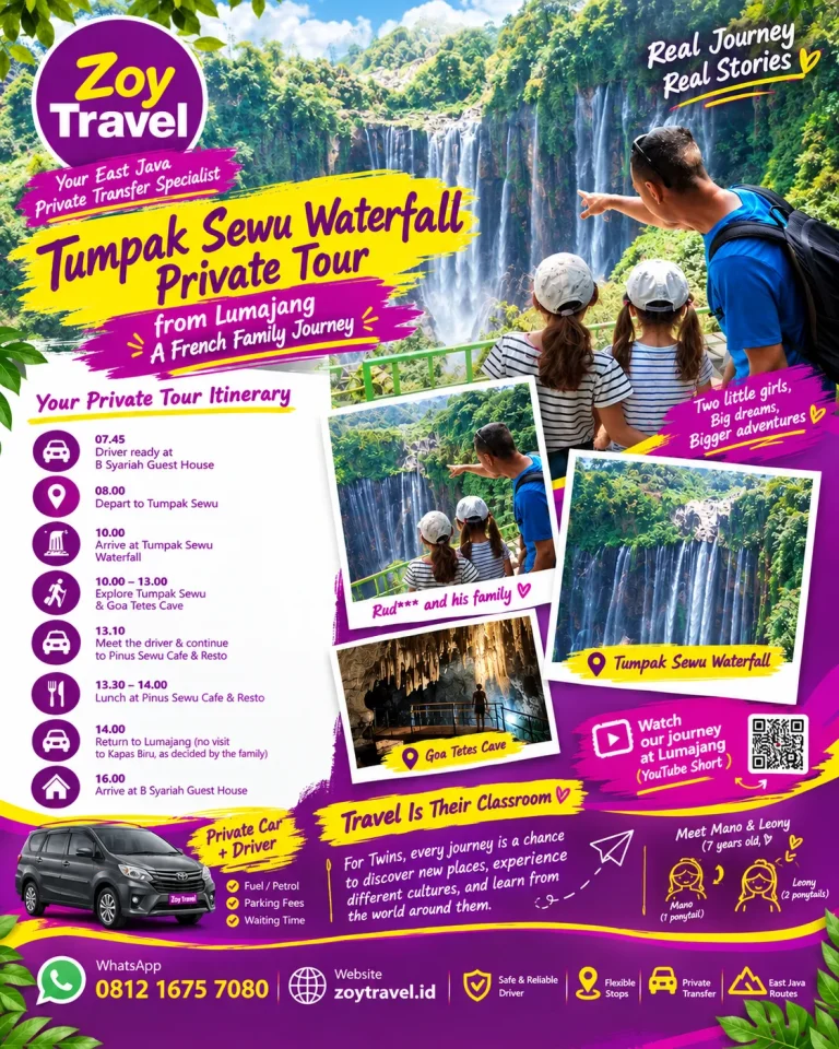Tumpak Sewu Waterfall Private Tour from Lumajang: A French Family Journey